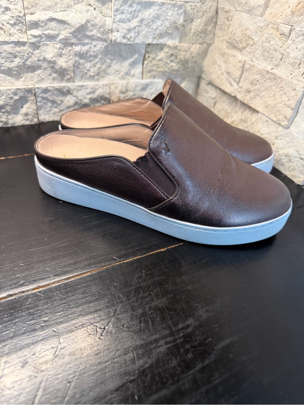 Vionic DAKOTA BRONZE METALLIC TVW5255 Leather Slide Mules Sneakers Women’s 6
